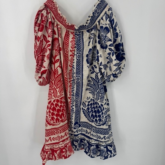 Farm Rio Mixed Pineapple Garden Mini Dress Small B2829 - Picture 4 of 6